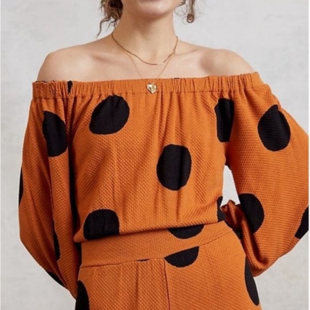 Farm Rio Polka Dot Off-Shoulder Jumpsuit new with tags - Picture 3 of 6